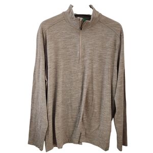 UNITED COLORS OF BENETTON beige merino wool quarter-zip pullover xl